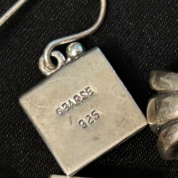 Barse Scroll Filigree Sterling Silver 925 Pendant and Drop Earrings matching set - Picture 3 of 4